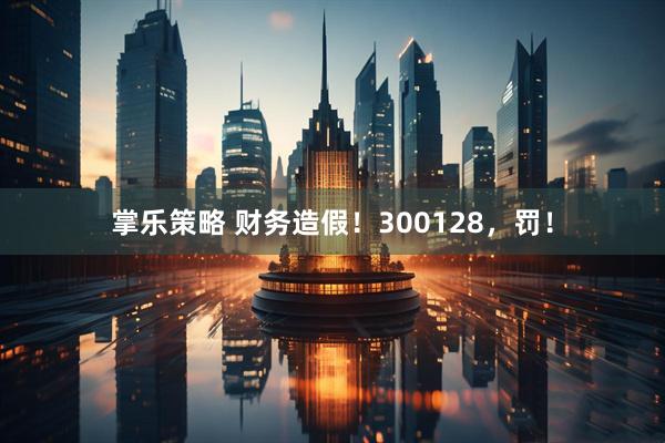 掌乐策略 财务造假！300128，罚！