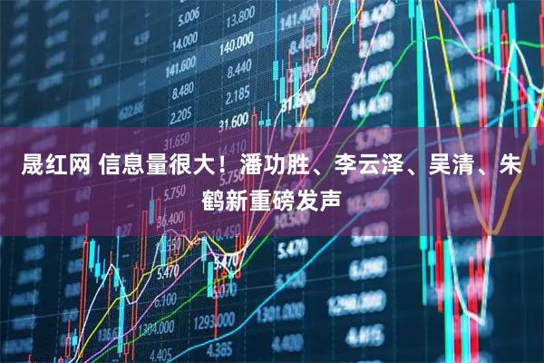 晟红网 信息量很大!潘功胜、李云泽、吴清、朱鹤新重磅发声